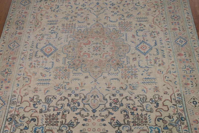 Traditional Handmade Wool Tebriz Area Rug 8x11 Floral Living Room Vintage Carpet gallery