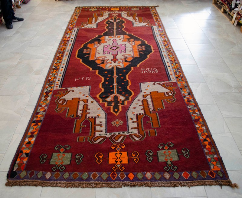 Turkish Kilim Rug, Hand Woven Rug, Wool Vintage Rug, Large Runner Rug, 6 x 13 ft gallery