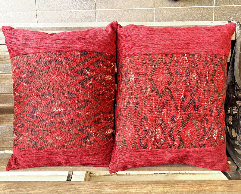 Turkman Cushions Made from Antique (1920)Tribal Turkman Kilim gallery