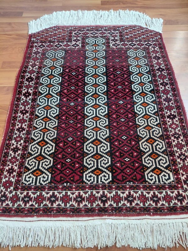 Antique Turkoman Rug Geometric Kitchen Decor Rug Handmade Wool Carpet Rug gallery