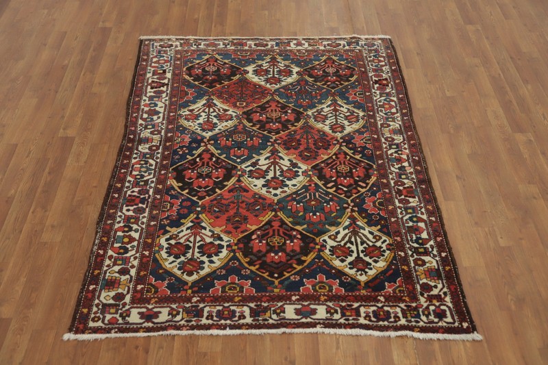 Antique Garden Design Vegetable Dye Traditional Rug 5x6 ft Hand-knotted Wool gallery