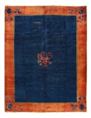 Navy Blue Antique Chinese Art Deco 8’11” X 11’6”