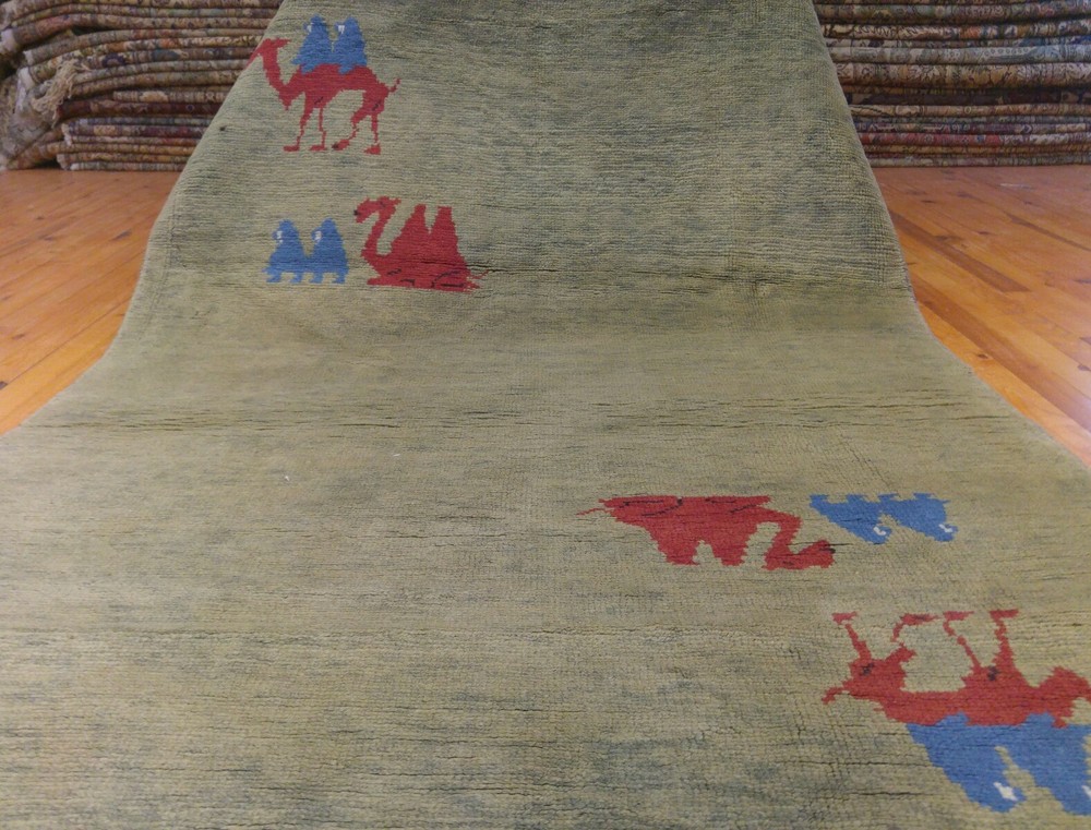Genuine Vintage 1940-1950s Natural Dyes Wool Pile,Gabbeh Rug 3’9” x 6’