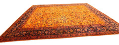 Auth: Semi Antique Korrasan Rug Finest Silk N Wool Elegant Beauty Amber 13×20
