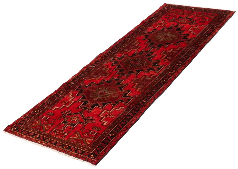 Vintage Hand-knotted Runner Rug 3'4" x 9'7" Traditional Oriental Wool Carpet gallery