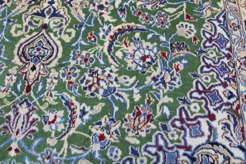 FINE HANDMADE NAIN WOOL RUG GREEN NAIN RUG WITH SUPERB COLOURS 285 X 195 CM gallery