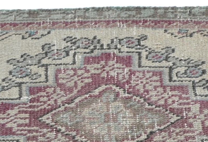 1'6X2'5 ft Semi-Antique Distressed Oriental Rug Muted color Vintage Carpet gallery