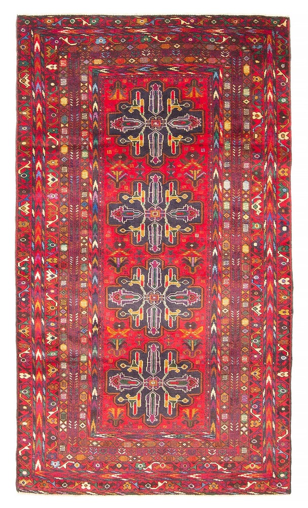 Vintage Hand-Knotted Area Rug 3'7" x 6'5" Traditional Wool Carpet