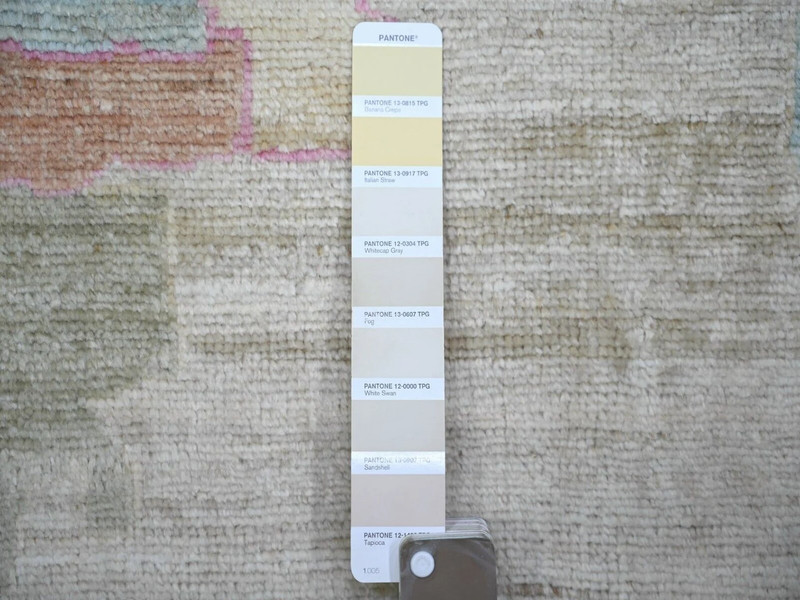 11'10"x15'5" Light Gray,Vegetable Dyes Soft Wool,Hand Knotted Angora Oushak Rug gallery