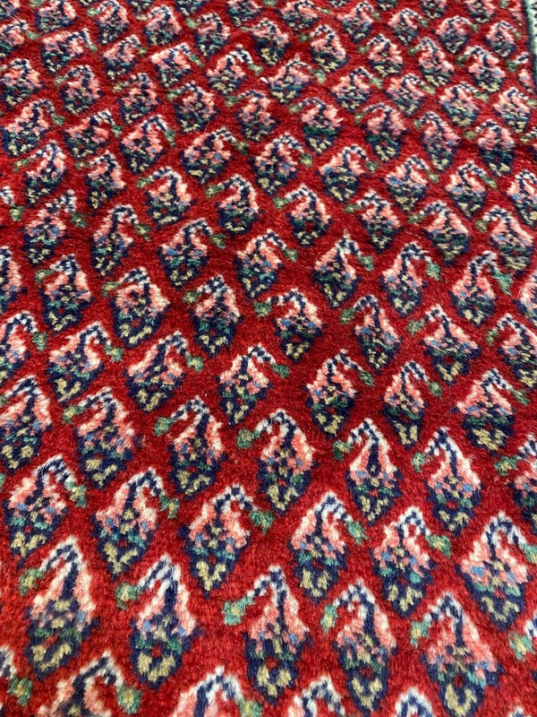 Vintage Handmade Fine Turkish Rug, Tribal Paisley Design, Light Distress, 7x11 gallery