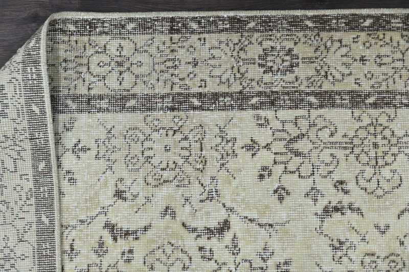 Oushak Turkish Vintage Rug 5x8 Kilim Rug Anatolian Handmade Boho Decor BEIGE gallery
