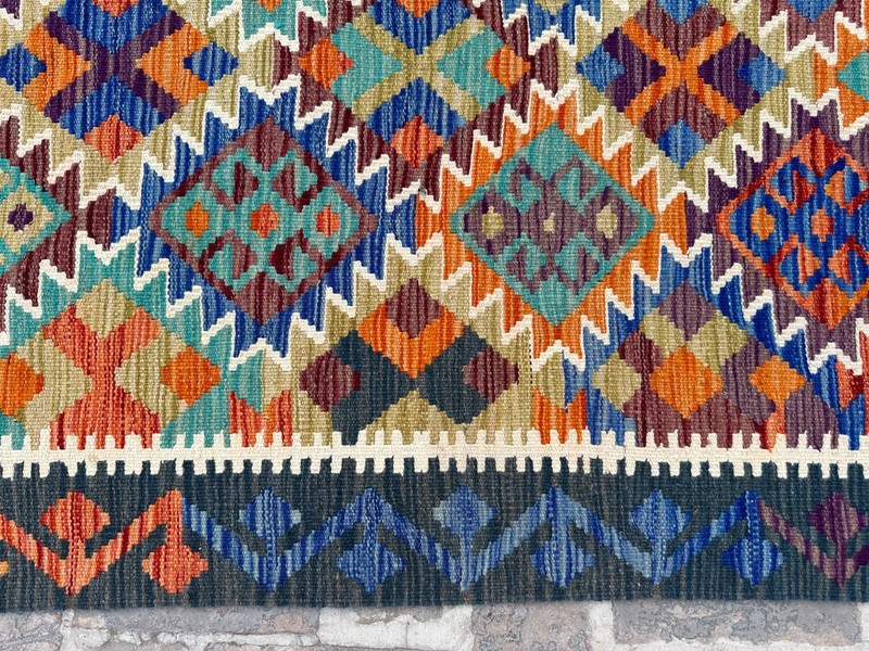 10x13 ft Large Oriental Turkish Multicolor Handwoven Afghan Modern Turkmen Rug gallery