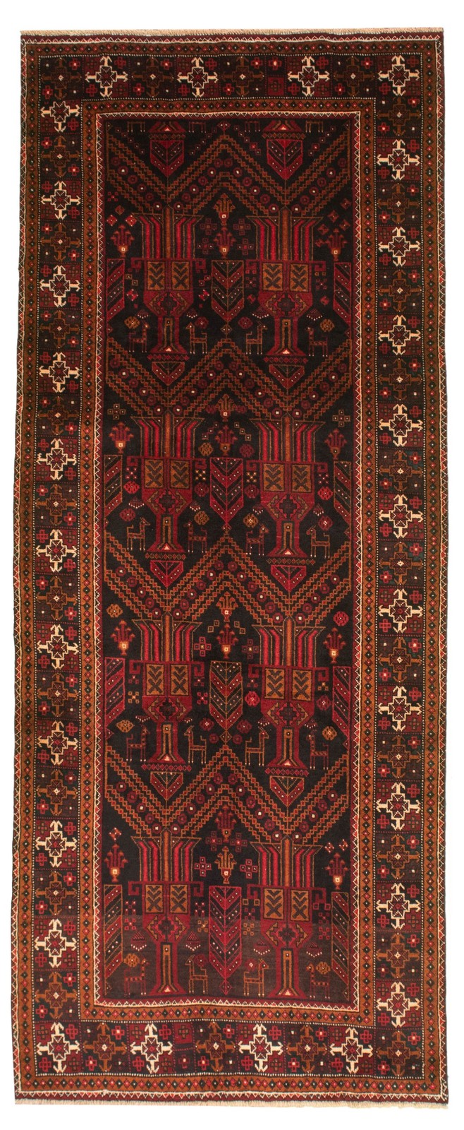 3'11" x 9'10" Vintage Hand-knotted Runner Rug Traditional Oriental Wool Carpet gallery