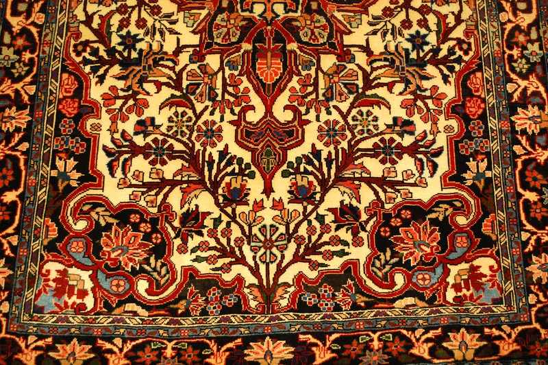 NATURAL WOOL Old Oriental Rugs Hand Woven,knotted size Approximately 3'9" x 5' gallery