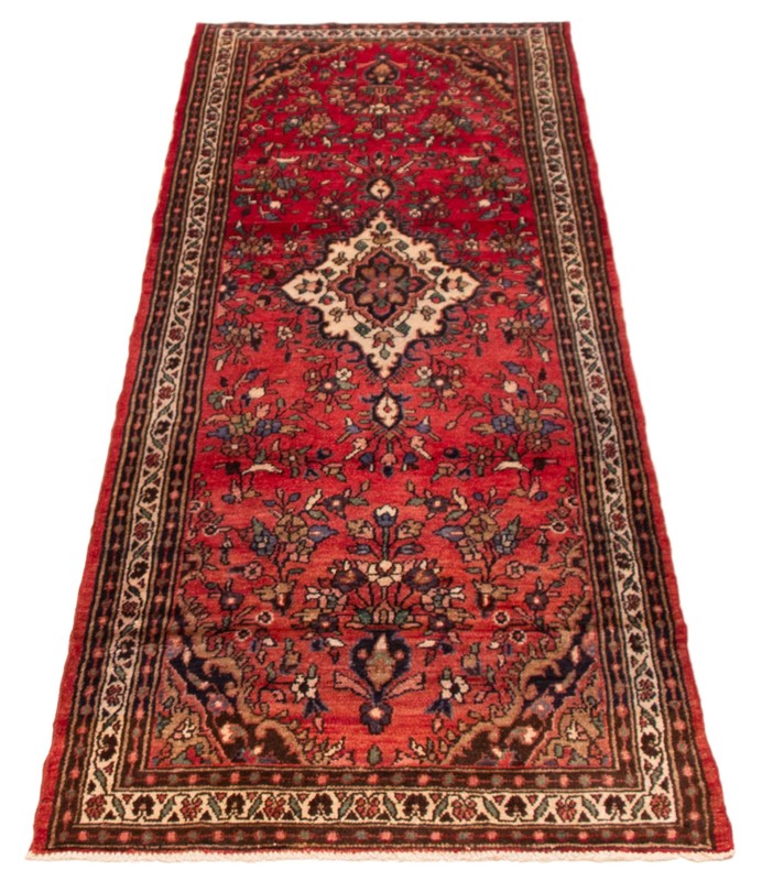Vintage Hand-knotted Runner Rug 3'7" x 10'11" Traditional Oriental Wool Carpet gallery