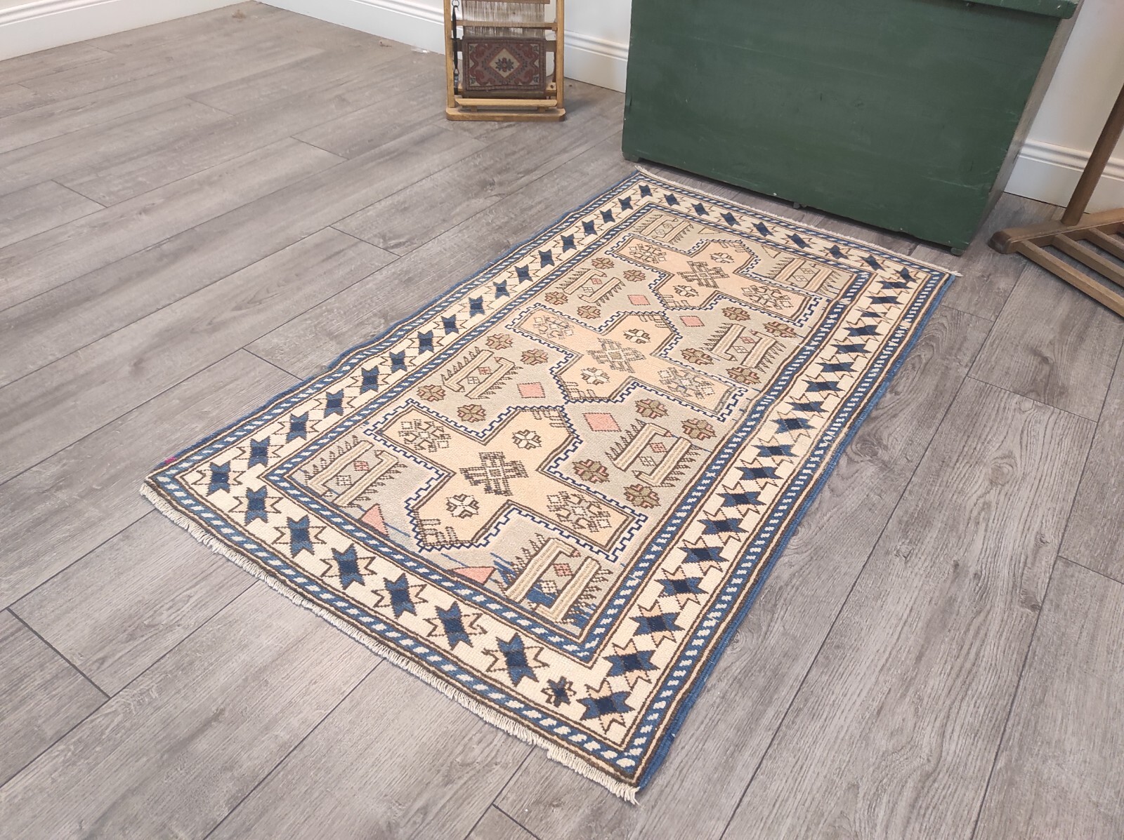 Persian Rug, Vintage Rug, Antique Rug, Handmade Wool Rug, Oriental 2.4 x 4.2 ft gallery