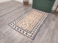 Persian Rug, Vintage Rug, Antique Rug, Handmade Wool Rug, Oriental 2.4 x 4.2 ft