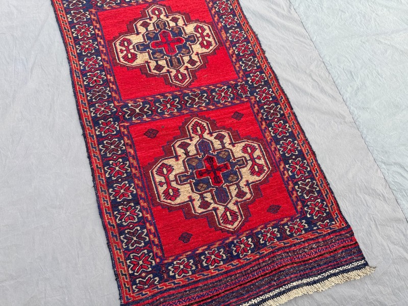 2'5x9'3 ft Vintage Tukish inspired Caucasian Hand Knotted Star Medallion Runner gallery