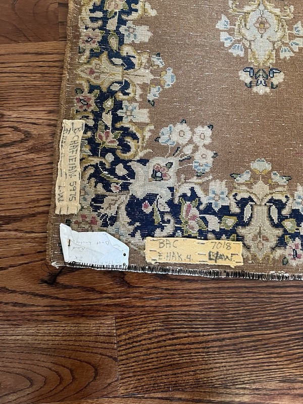 Vintage Hand Knotted Wool malayer Carpet with medallion professionally washed gallery