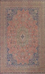 Vintage 9×13 Traditional Area Rug Wool Hand-knotted Evenly Low Pile Carpet