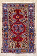 Vintage Hand Knotted Tarom Tribal Wool Area Rug 4×7 Red Blue Geometric Oriental
