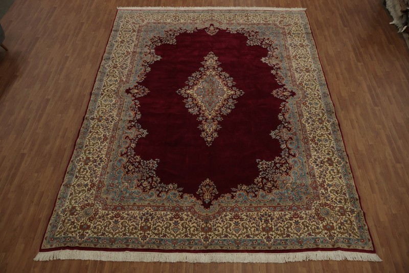 Classic Burgundy Palace Size Rug 12x16 Wool Hand-made Medallion Vintage Carpet gallery