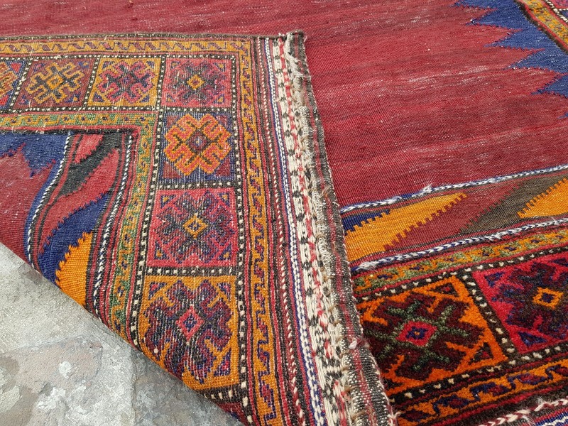 133x126 cm Handmade Afghan Vintage Rug Best Trible Kilim Wool rug square Kilim gallery