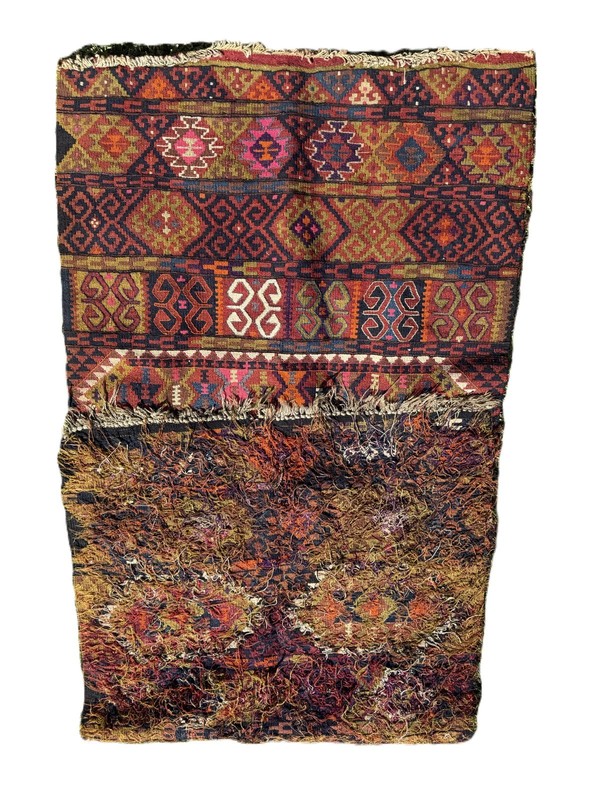 Antique Caucasian Kilim Runner 3’2 x 8’1 Tribal Geometric Natural Dyes c.1900 gallery
