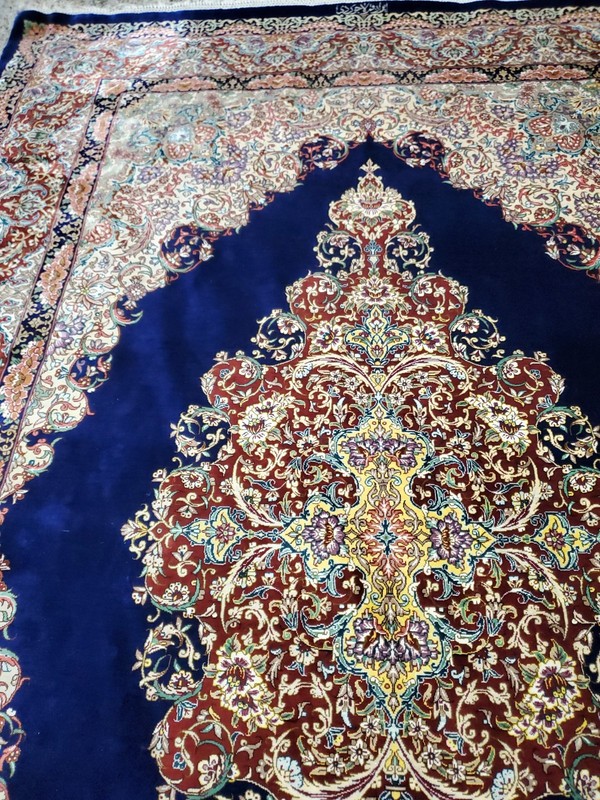 Signed Handknotted Fine Per'sian 100% Silk Rug, 900KPSI, 2x1.3Meters gallery