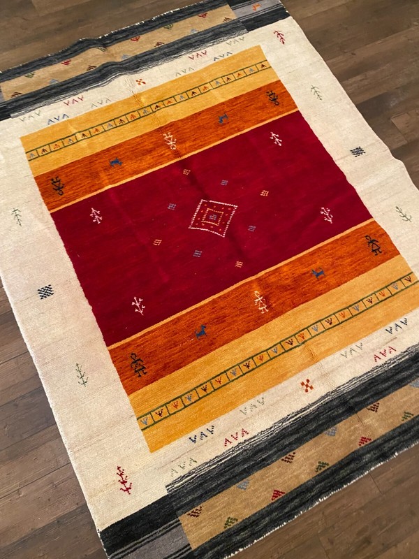 Fine Quality Handmade Nepalese Tibetan Modern Geometric Area Rug,Thick Pile 5x6 gallery