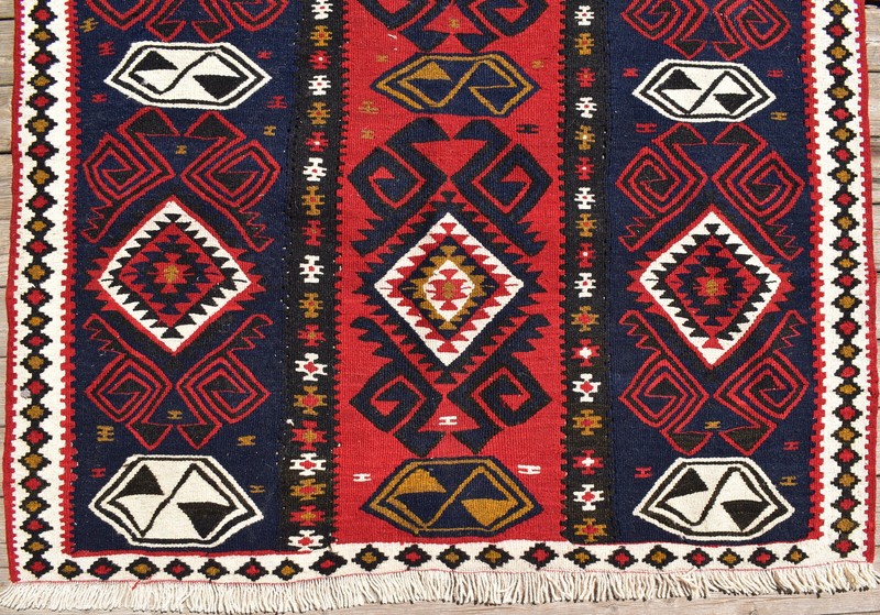 Turkish Kilim Rug 44''x68'' Handwoven Van Kilim 112x175cm Wool Vintage Area Rug gallery