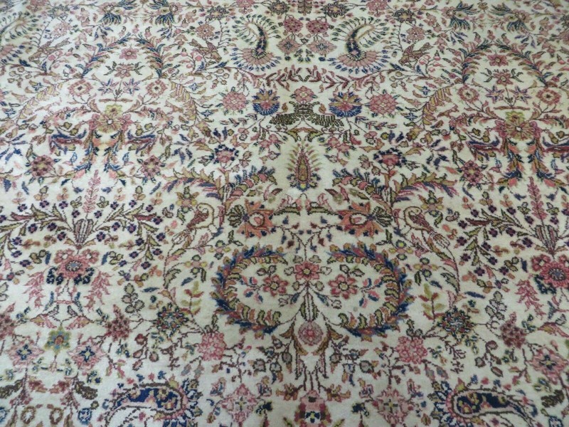 Per'sian Rug 8x10, Birds Boteh Paisleys, Cream and Red, Allover Pattern gallery