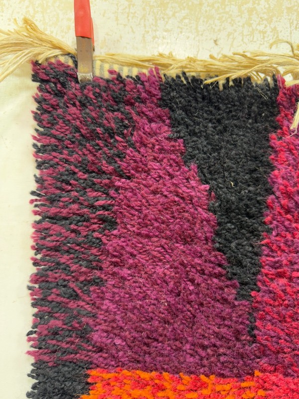 Vintage Beautiful Hand Knotted Swedish Scandinavian Rye Shag Wool Rug Carpet gallery