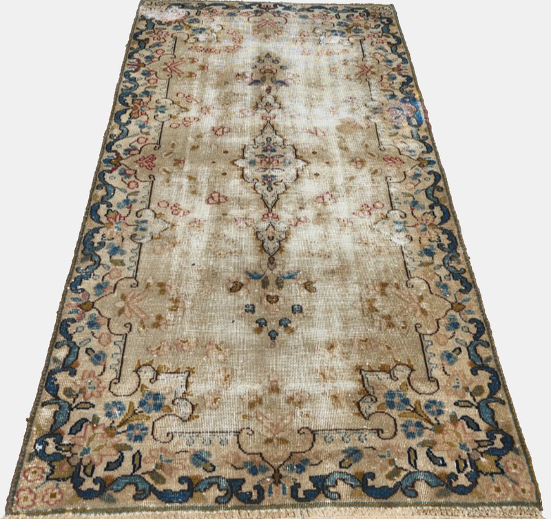 3'6"x6'7" ANTIQUE HAND-KNOTTED TURKISH OUSHAK TRIBAL PISHAWAR MUTED RUG WOOL gallery