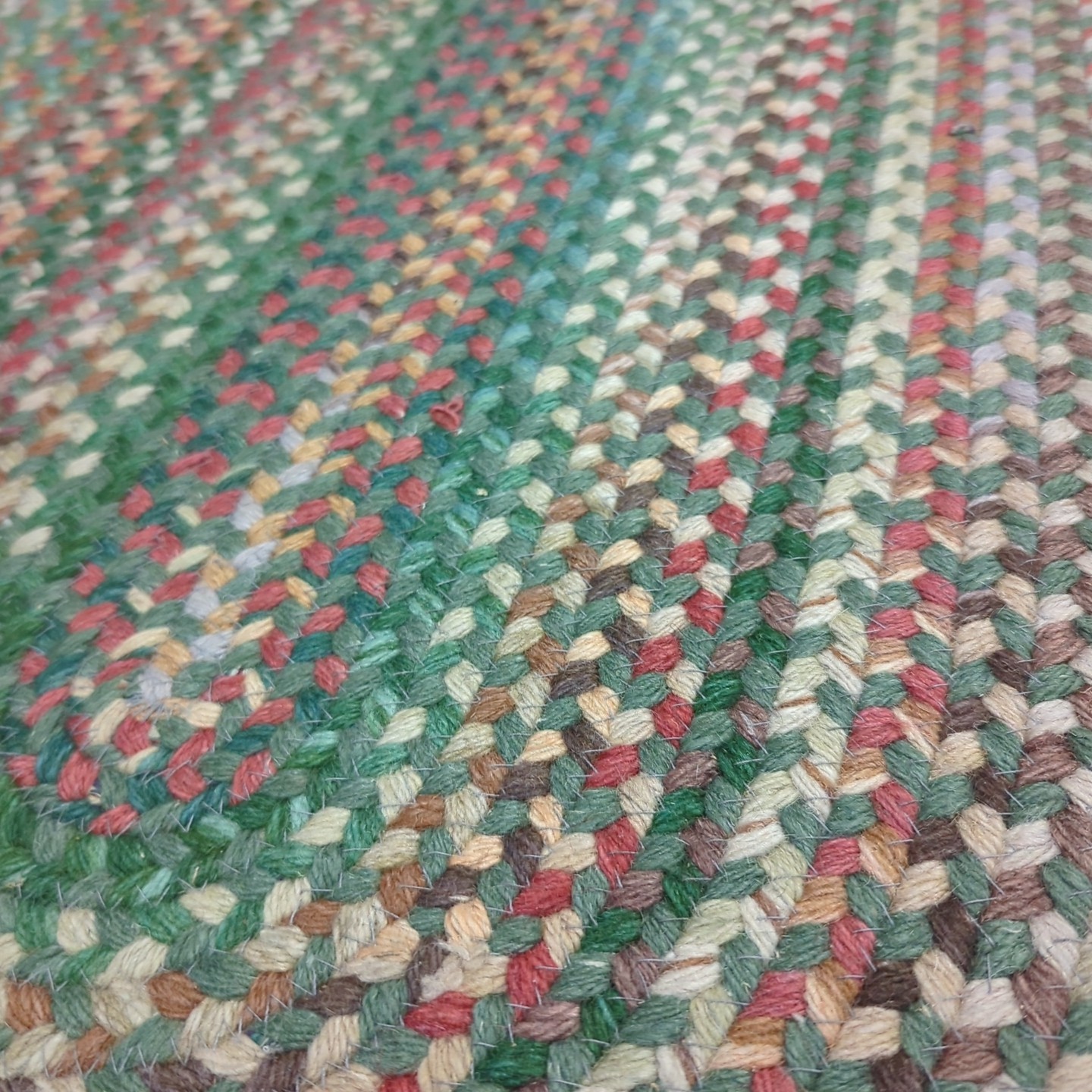 Vintage Oval Braided Rug 3x5 Wool *Red Pink Greens* Cottagecore! gallery