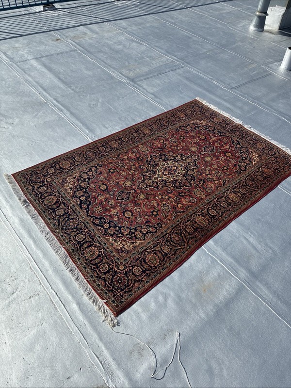 1920s Hand-knotted Rug 4’5”X 7' Kaashan Nice Muted Colors gallery
