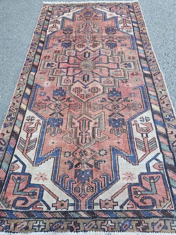 3.2 x 6.4 ANTIQUE KAZAK VINTAGE HERIZ RUG CAUCASIAN SERAPI OUSHAK SHIRVAN KULA gallery