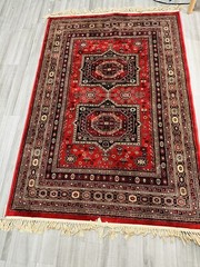 Vintage Verona 100% Viscose Pile Rug Made In Belgium 4’5×5’5 Ft