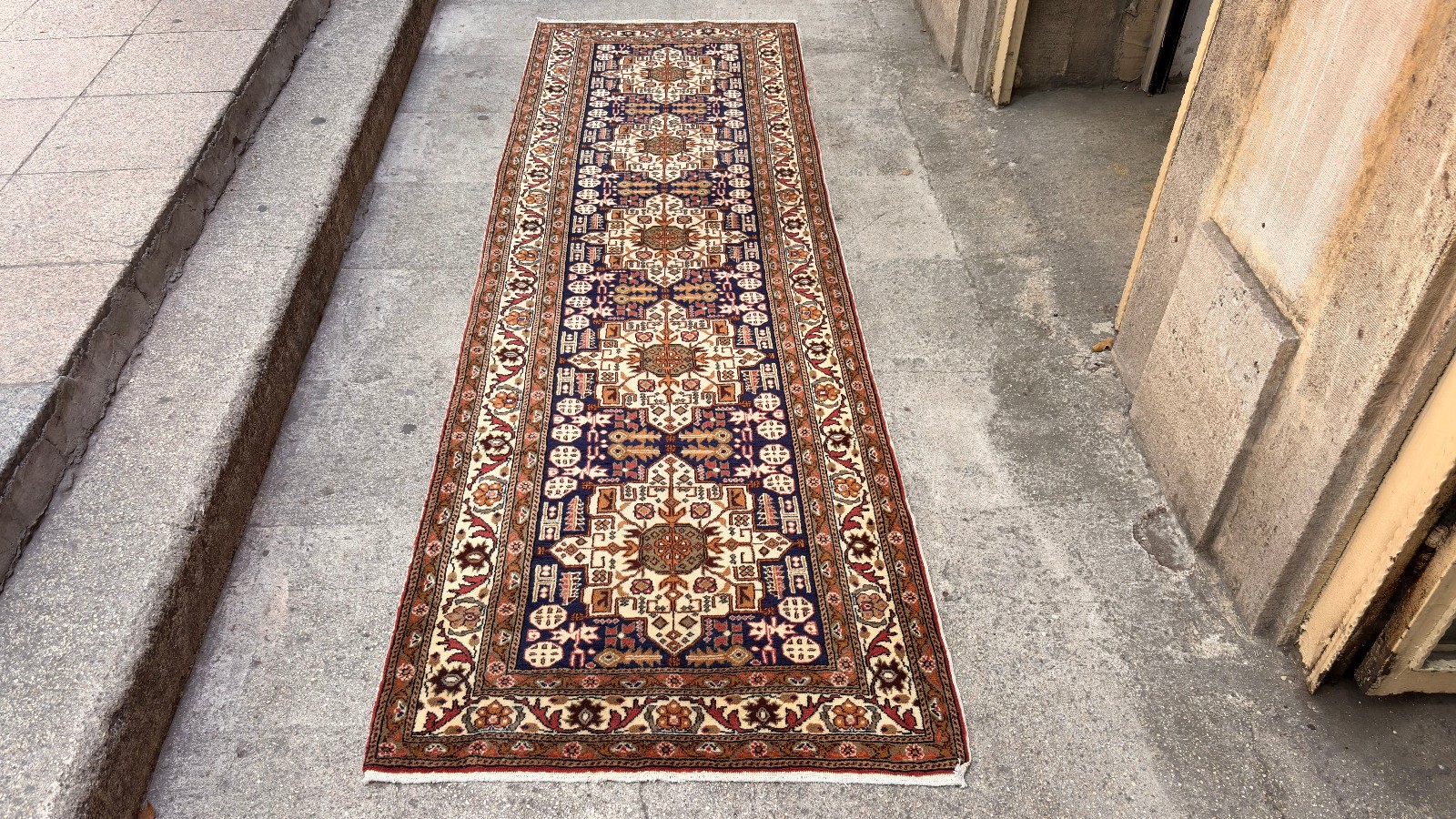 3'2'' x 10'5'' Vintage Rug Runner Carpet Natural Village Handmade Rug.SKU:K1758 gallery