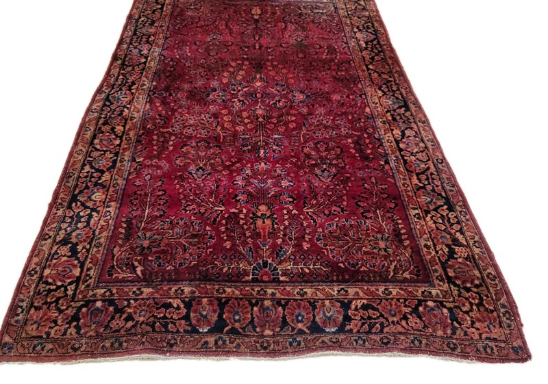 Antique Sarouk Mahajeran Rug 80" L X 50" W Hand Knotted Gorgeous Clean EUC gallery
