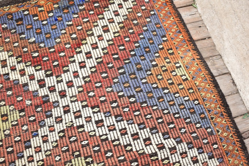 Turkish Kilim 78''x133'' Handwoven 200x340cm Primitive Cicim Kilim 6x11 Tent Rug gallery