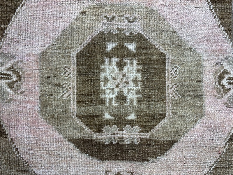 3x7 Brown Pink Vintage Turkish Runner, Hand-Knotted Wool Hallway, Entryway Rug gallery