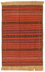 Vintage Hand Woven Area Rug 3’4″ x 4’11” Traditional Wool Oriental Carpet
