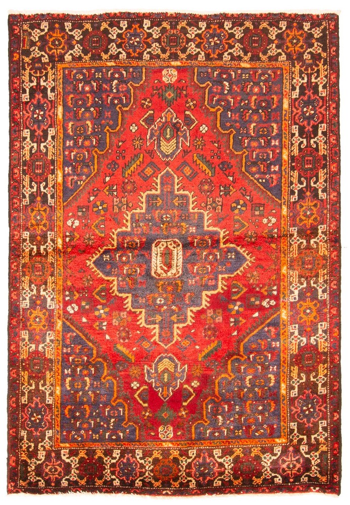 Traditional Vintage Hand-Knotted Area Rug 4'3" x 6'1" Oriental Wool Carpet