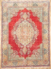 Semi-Antique Distressed Oriental Rug Muted Colors Living Room Carpet 10×13 Ft