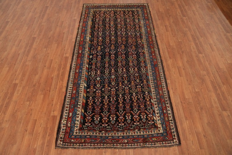 Pre-1900 Hand-made Wool Tribal Traditional Vegetable Dye Rug Antique Carpet 5x9 gallery