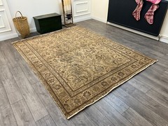 Beige Persian Rug, Handmade Rug, Antique Rug, Bohemian Rug, 7.7 x 9.6 ft