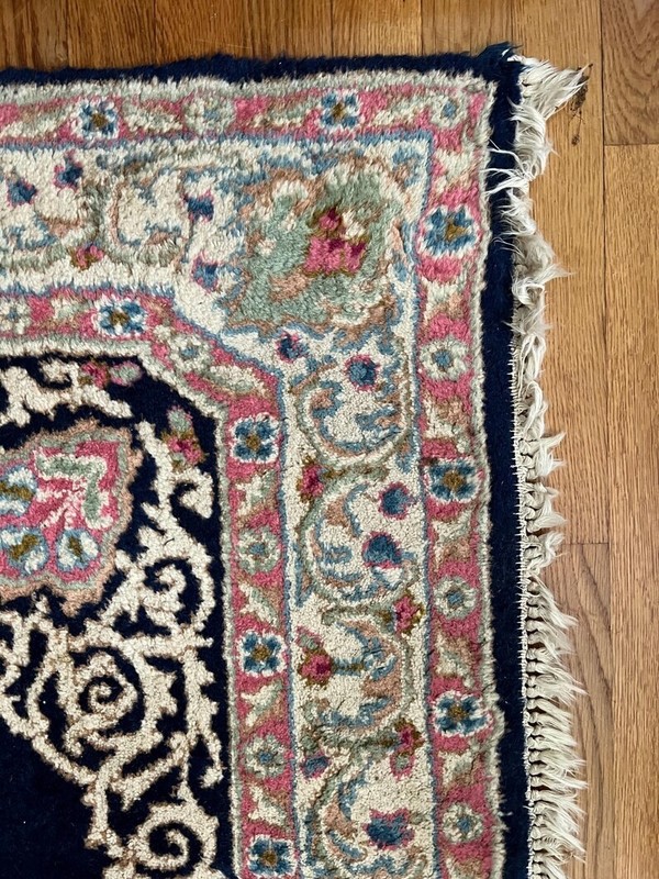 ORIENTAL pink Blue handmade VINTAGE HAND-KNOTTED fine art Rug Middle Eastern gallery