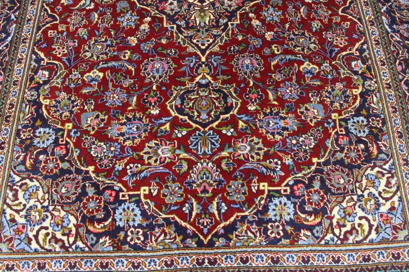 Fine Signed Keshan Oriental Rug Kurk Wool Floral Carpet 220 x 140 CM (7’3” x 4’7 gallery