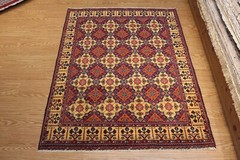 KNOTTED Turkmen Rug 100% Natural Wool 7′ x 5′ Double Knotted Mori Design